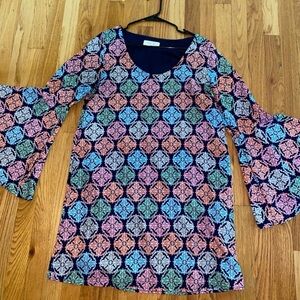 Peach Love California Dress. Women’s Medium. Flared Sleeves. Lined. Worn Once.